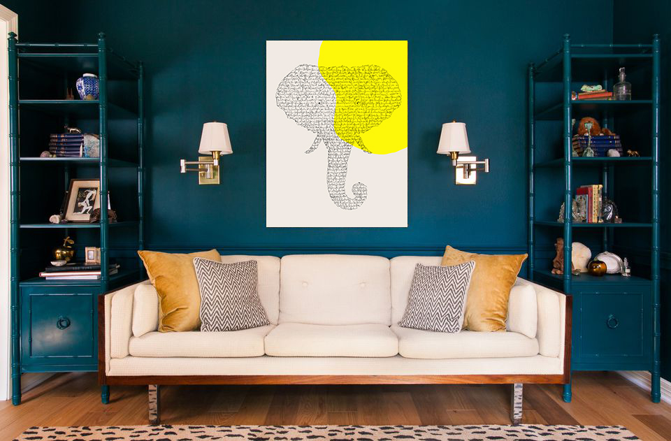 Elephant art wall decor