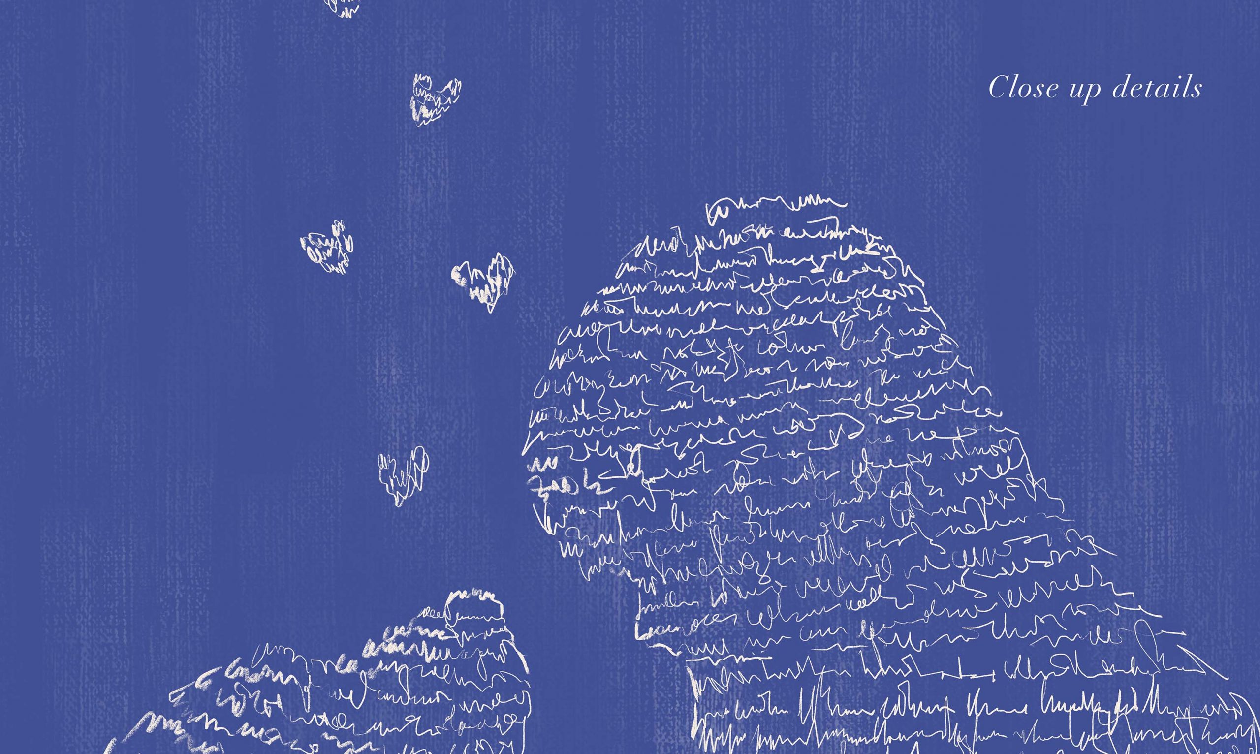 blue and handwriting art