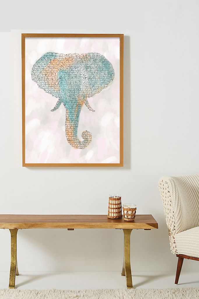 colorful elephant art wall