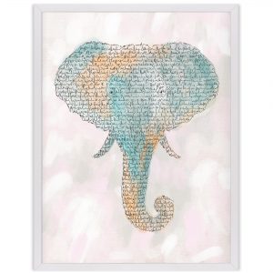 Colorful handwriting elephant art