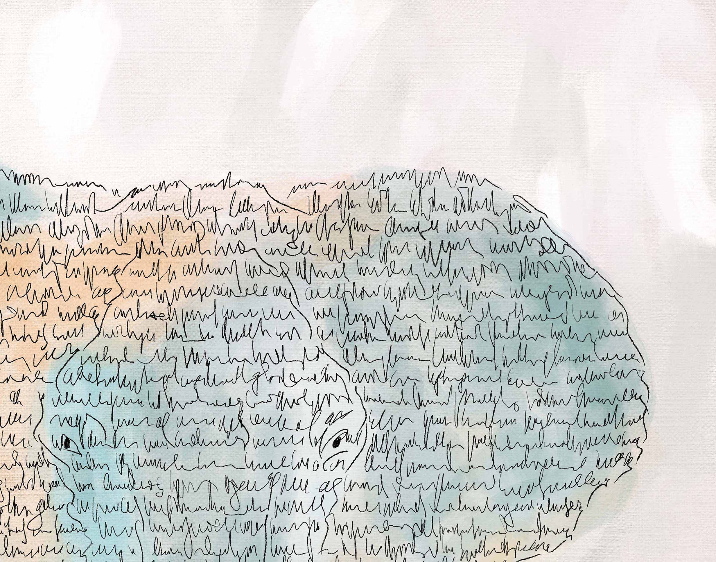 elephant closed detail art