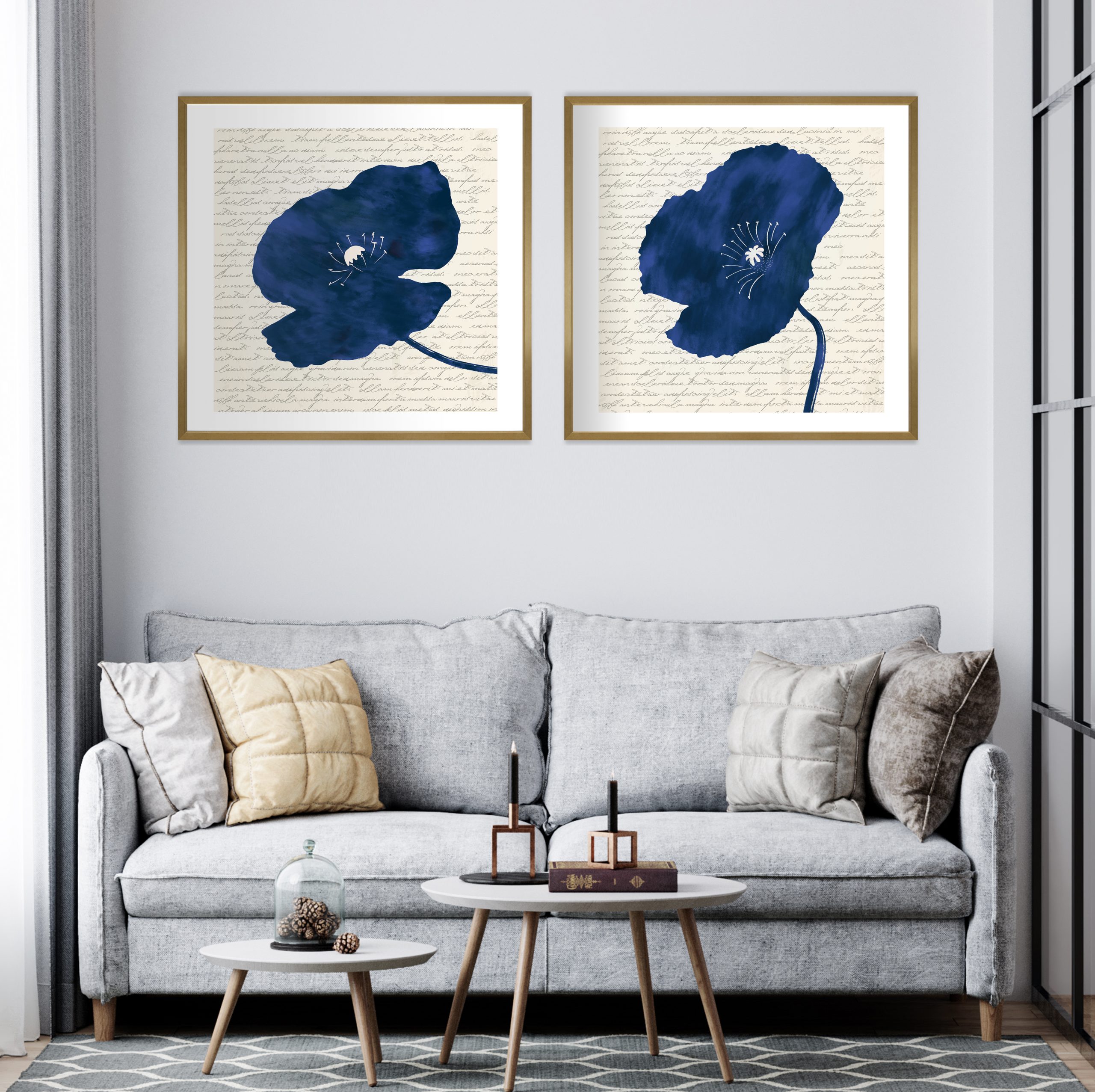navy blue aert wall-decor