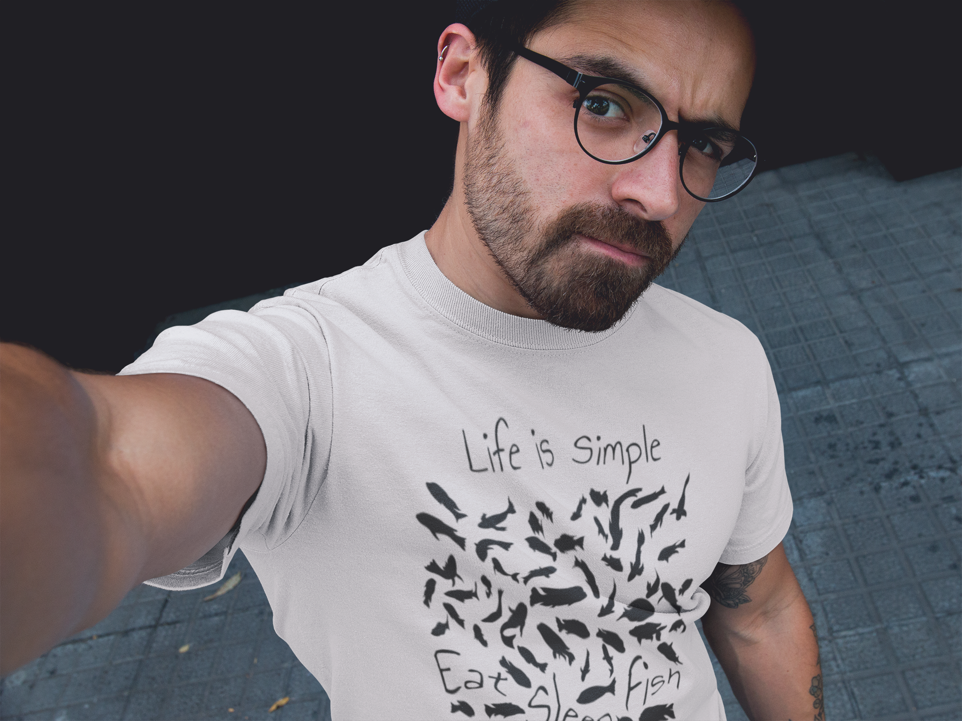 t-shirt with fish art