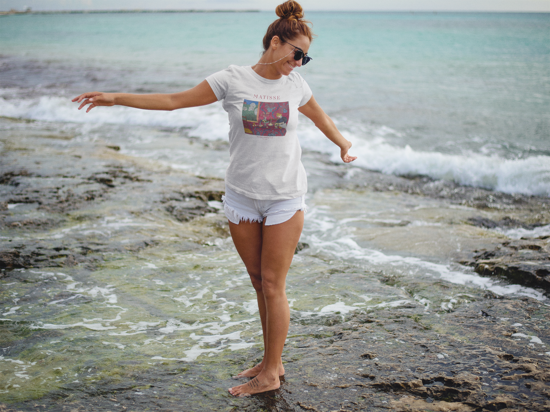 trendy-girl-wearing-harmony in red - Henri Matisse tshirt