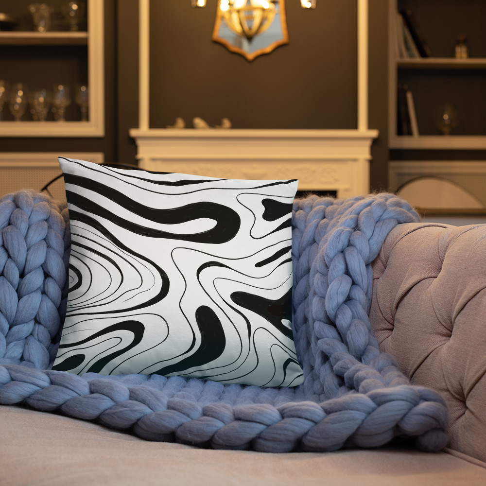 Black and White abstract pillow