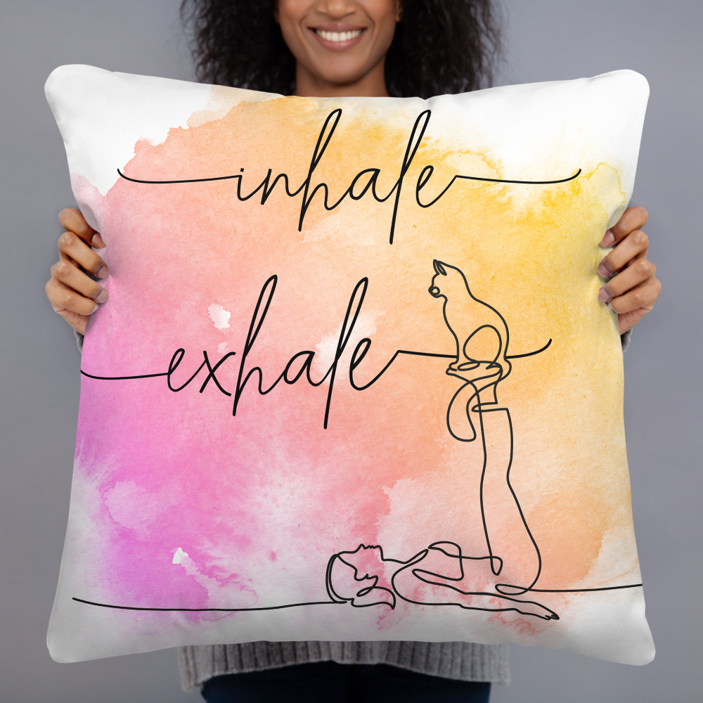 Inhale exhale art pillow cover