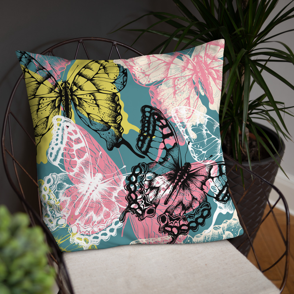 pillow with bright colors