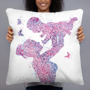 Mom and Baby Watercolor Art Pillow Case