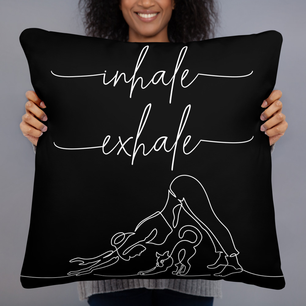 Inhale exhale pillow cover