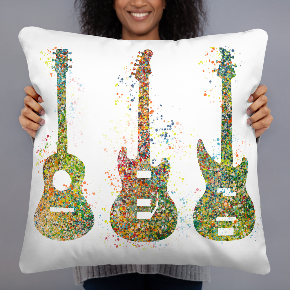 Electric guitar art pillow case