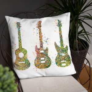 Guitar art pillow case