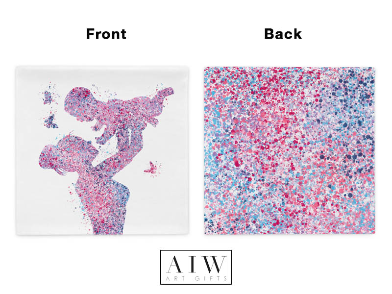 baby and mom art pillow