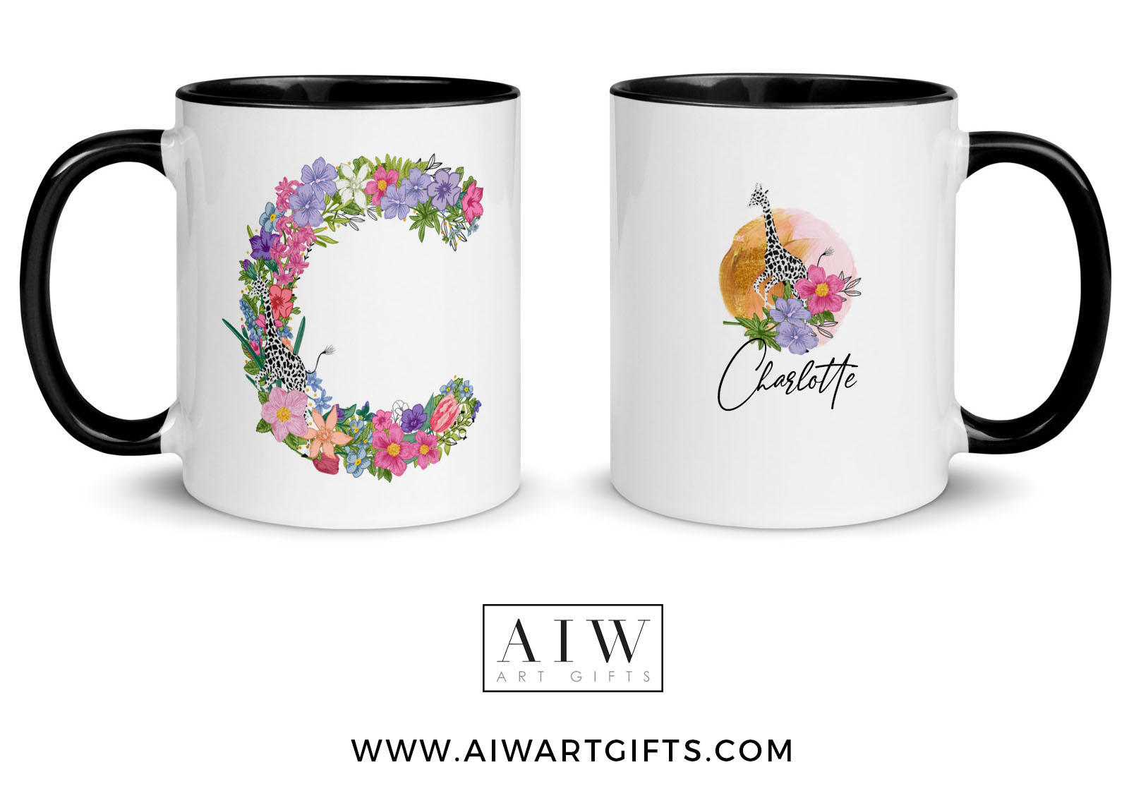 Floral letter C mug- gift idea copy