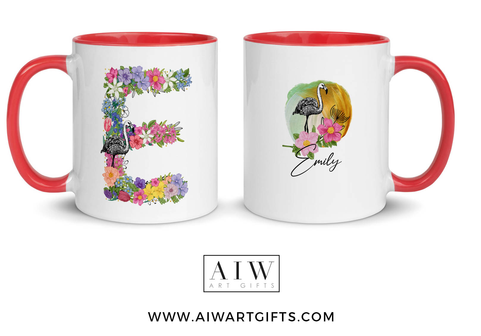 Floral letter e mug- gift idea