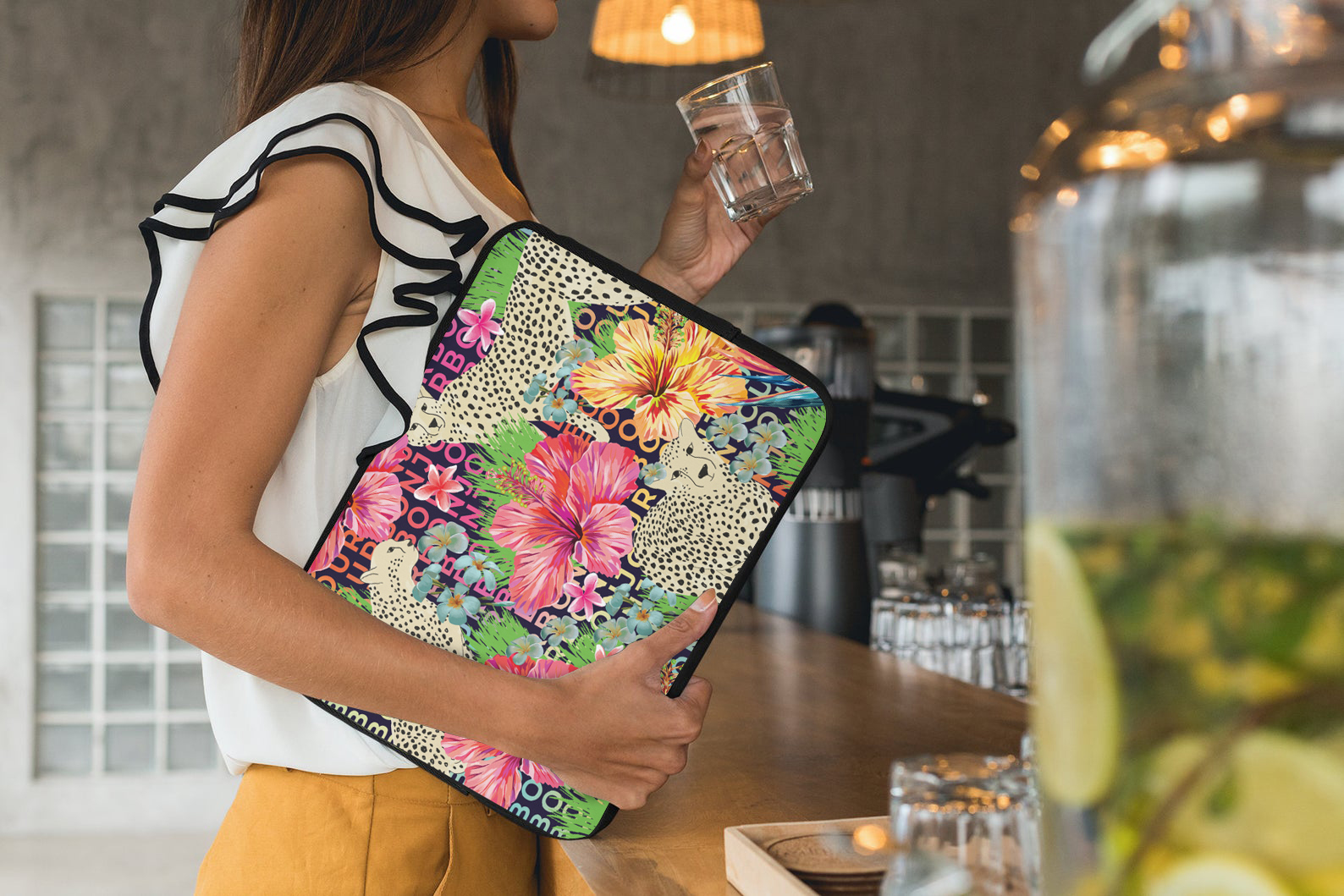 laptop sleeve happy Bonjour Art