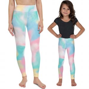Pastel Rainbow mom and kid Leggings-ID12