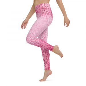 Red and pink Glitter Yoga Leggings