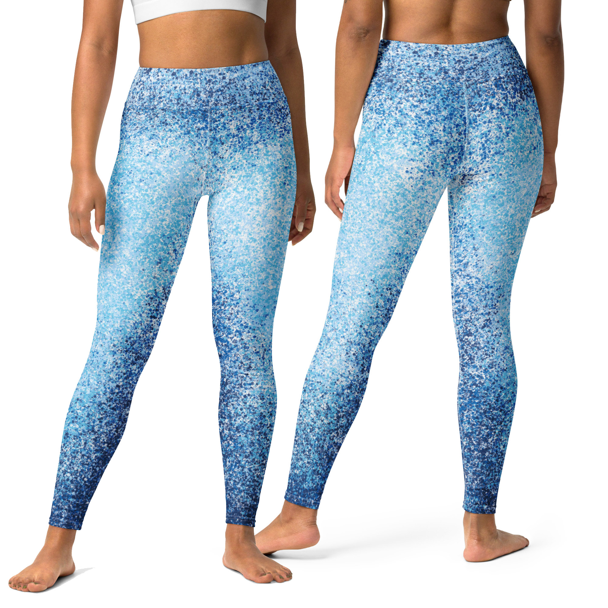 blue glitter pattern yoga legging- must have lêging for girl