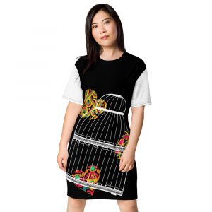 Poker and birdcage T-shirt dress