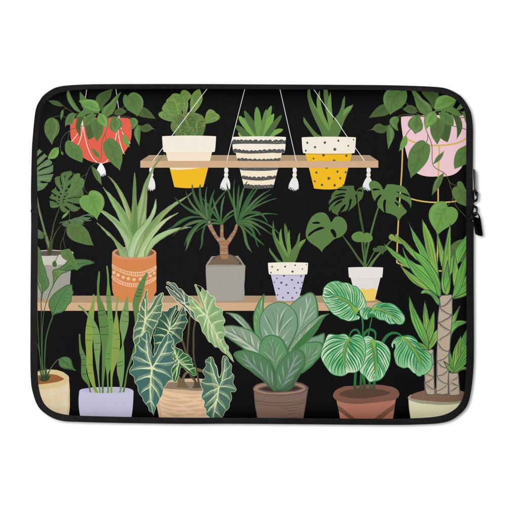 green small in-house tree laptop sleeve