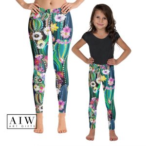 Mom and Me Cactus art Leggings