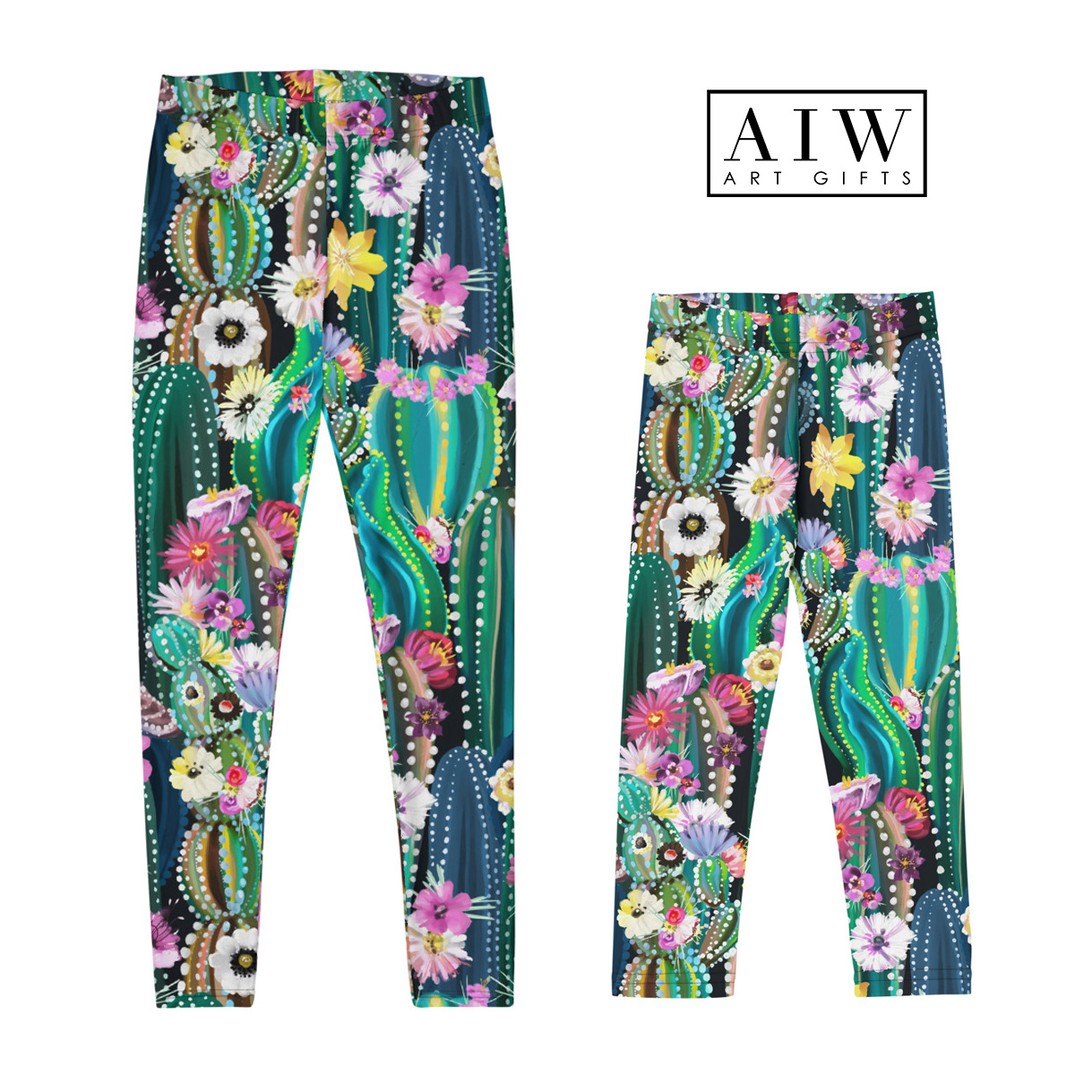 green art legging for mom and me