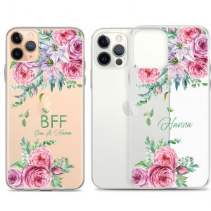 Personalized Clear Floral iPhone Case