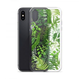 Clear green leaf iPhone Case