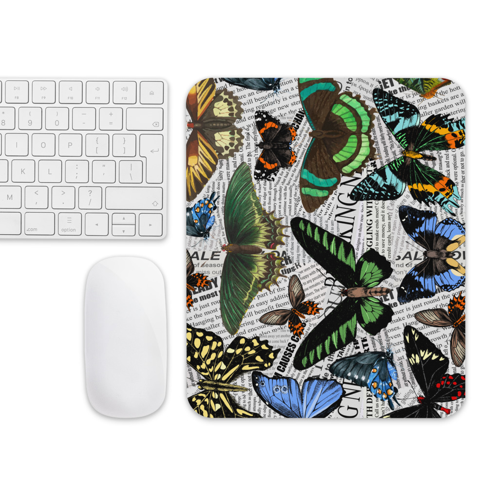 vintage butterfly mouse pad