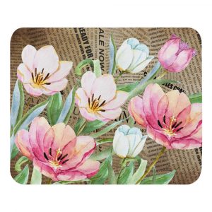 Vintage Tulip Flower Mouse Pad