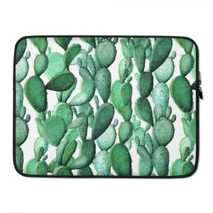 green cactus laptop sleeve