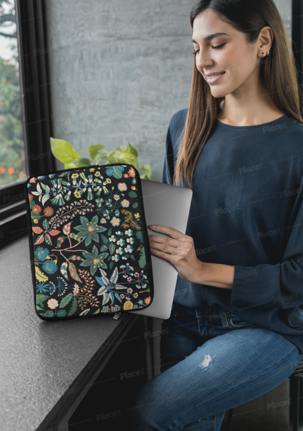 vintage flower laptop case