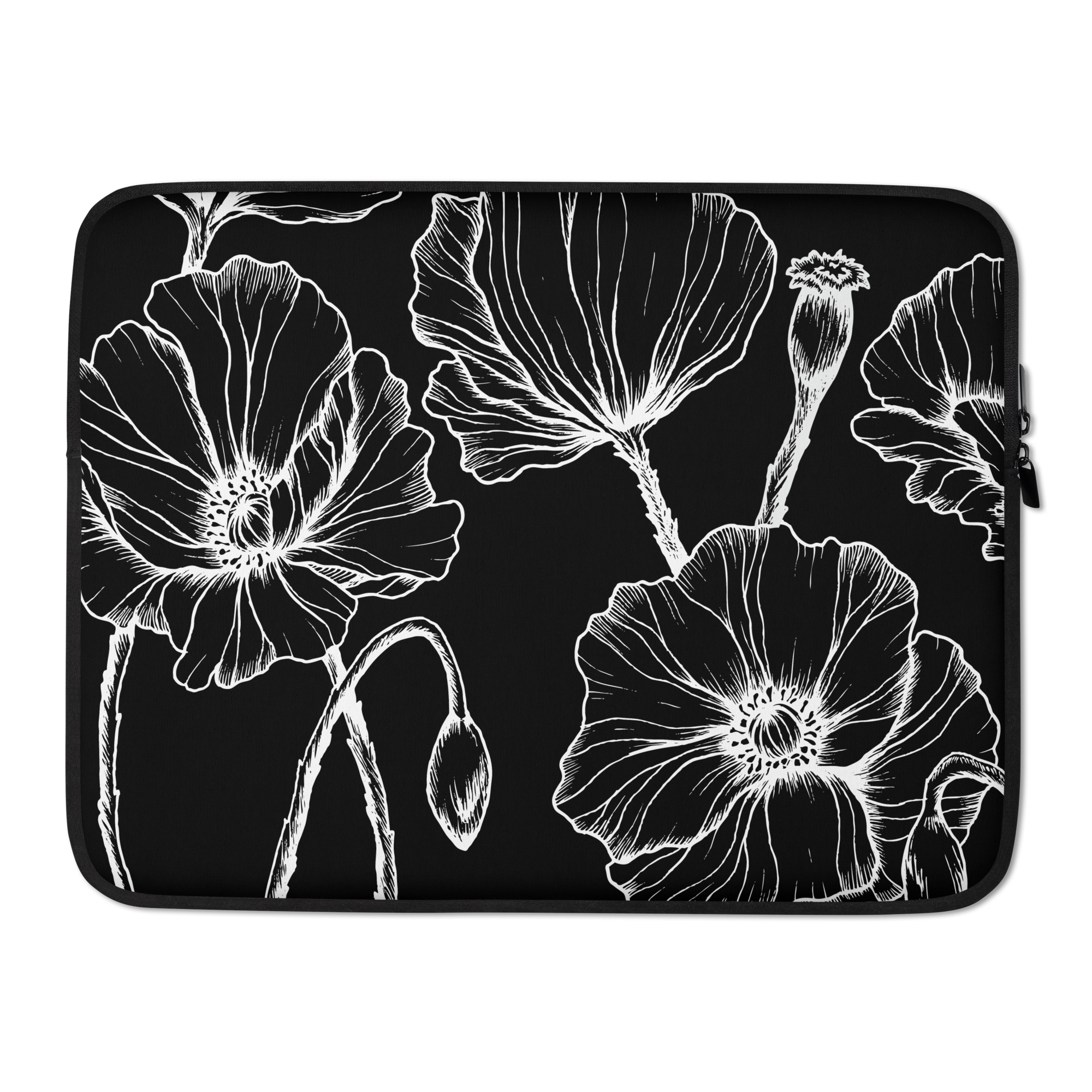 poppy flower laptop sleeve