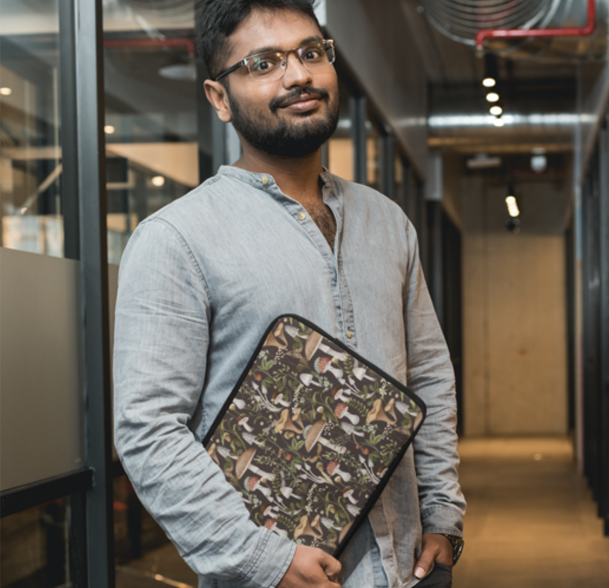 art mushrooms berries laptop sleeve