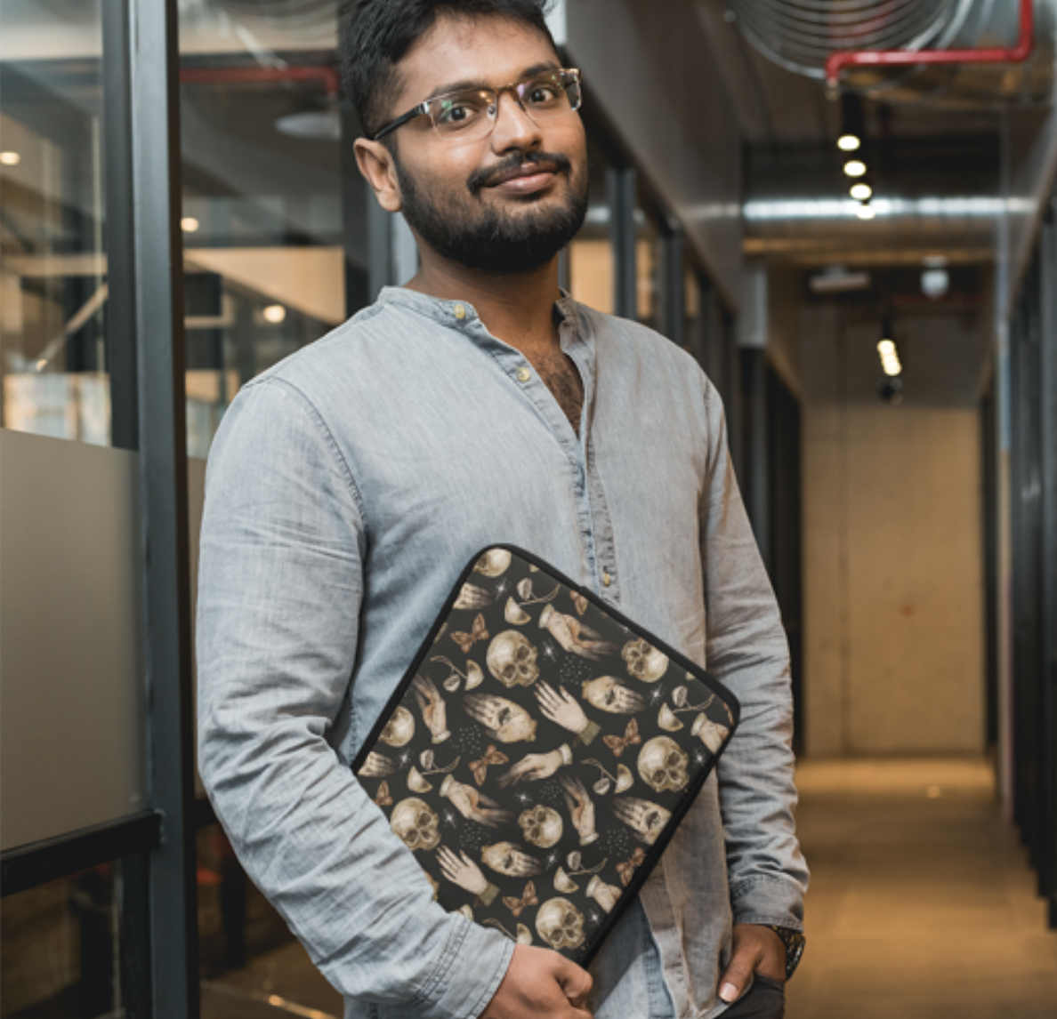 halloween gift idea,scary pattern laptop sleeve