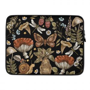Mystery Mushrooms art laptop sleeve