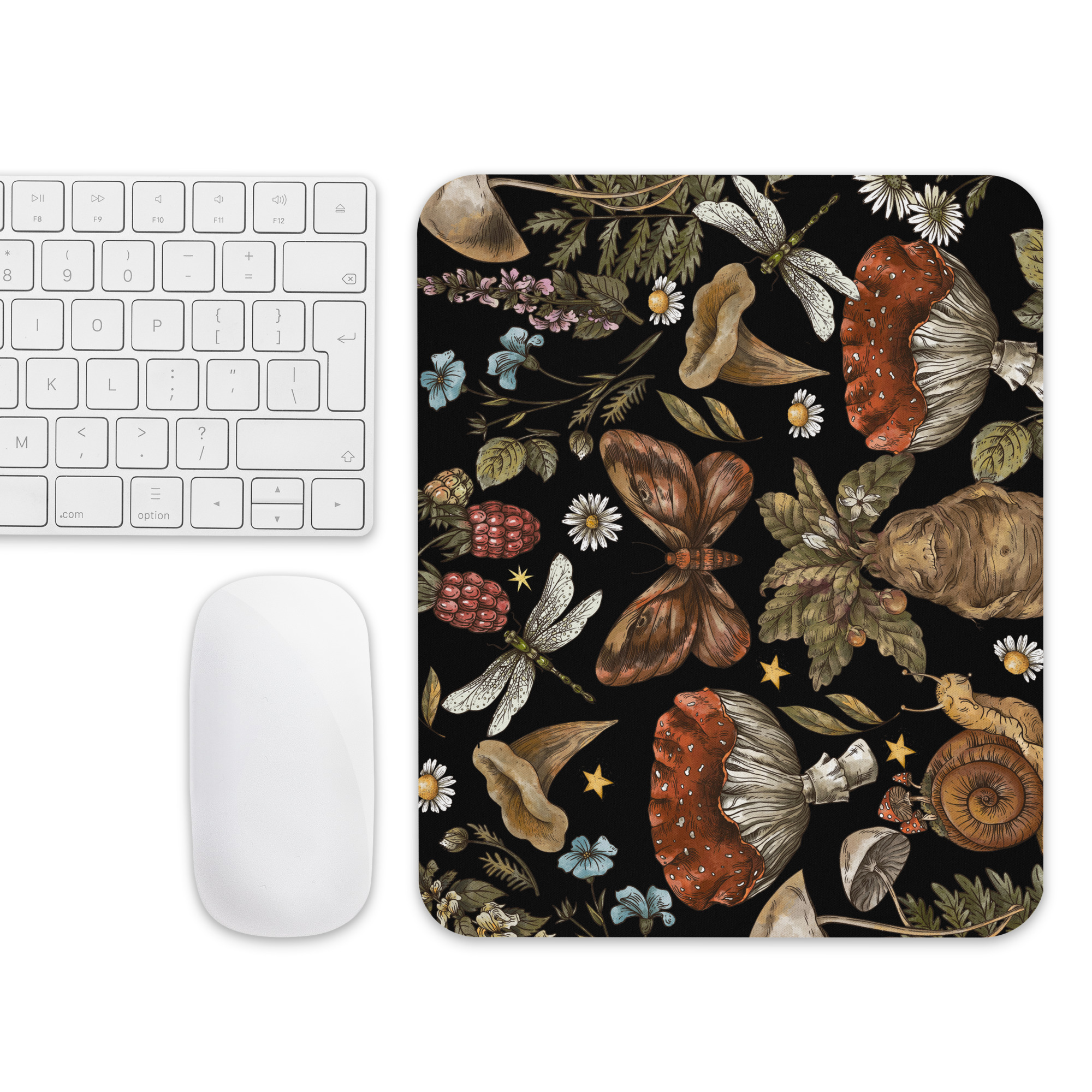 hippies boho gift, Cottagecore artmouse pad ,COTTAGECORE FOREST SKULL MUSHROOM mouse pad