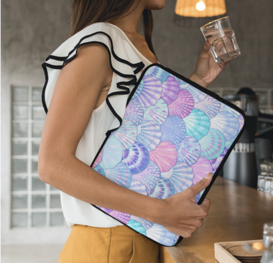 seashells art laptop case