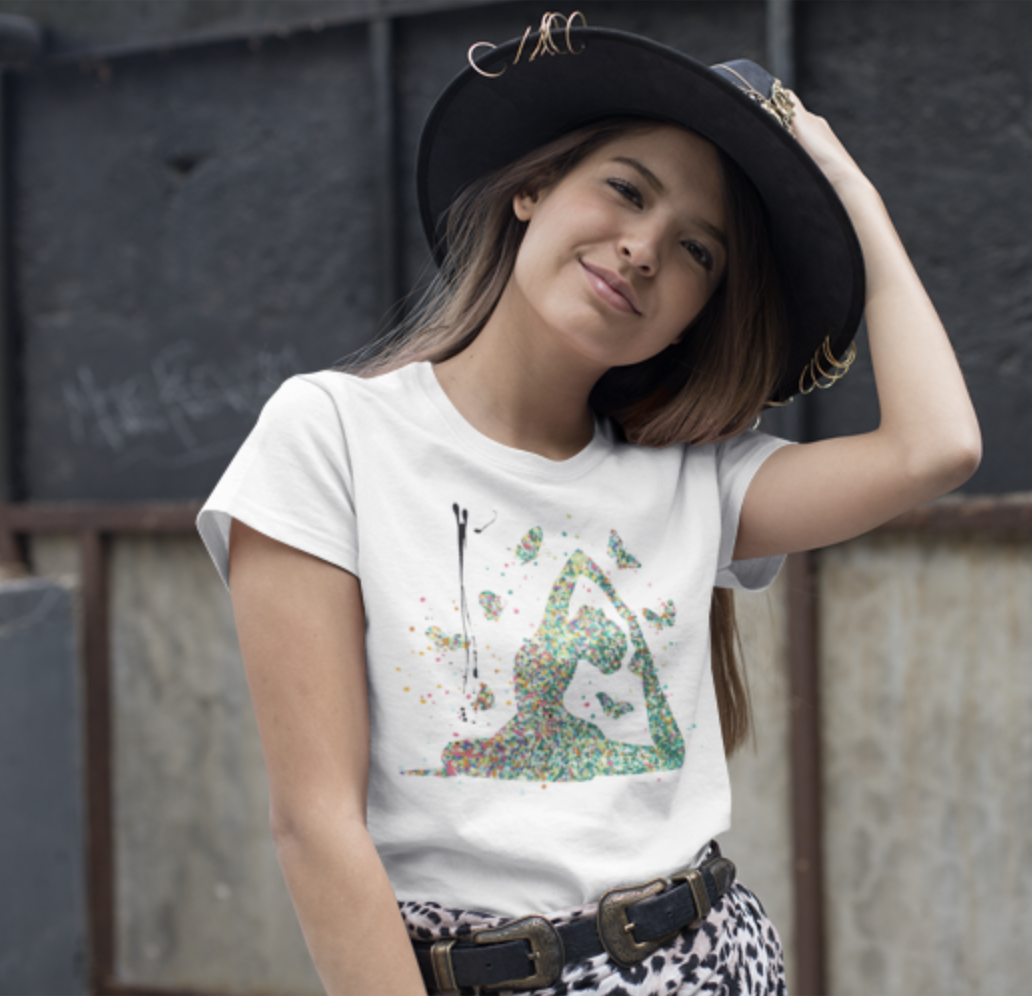 Dove pose Yoga art Unisex t-shirt