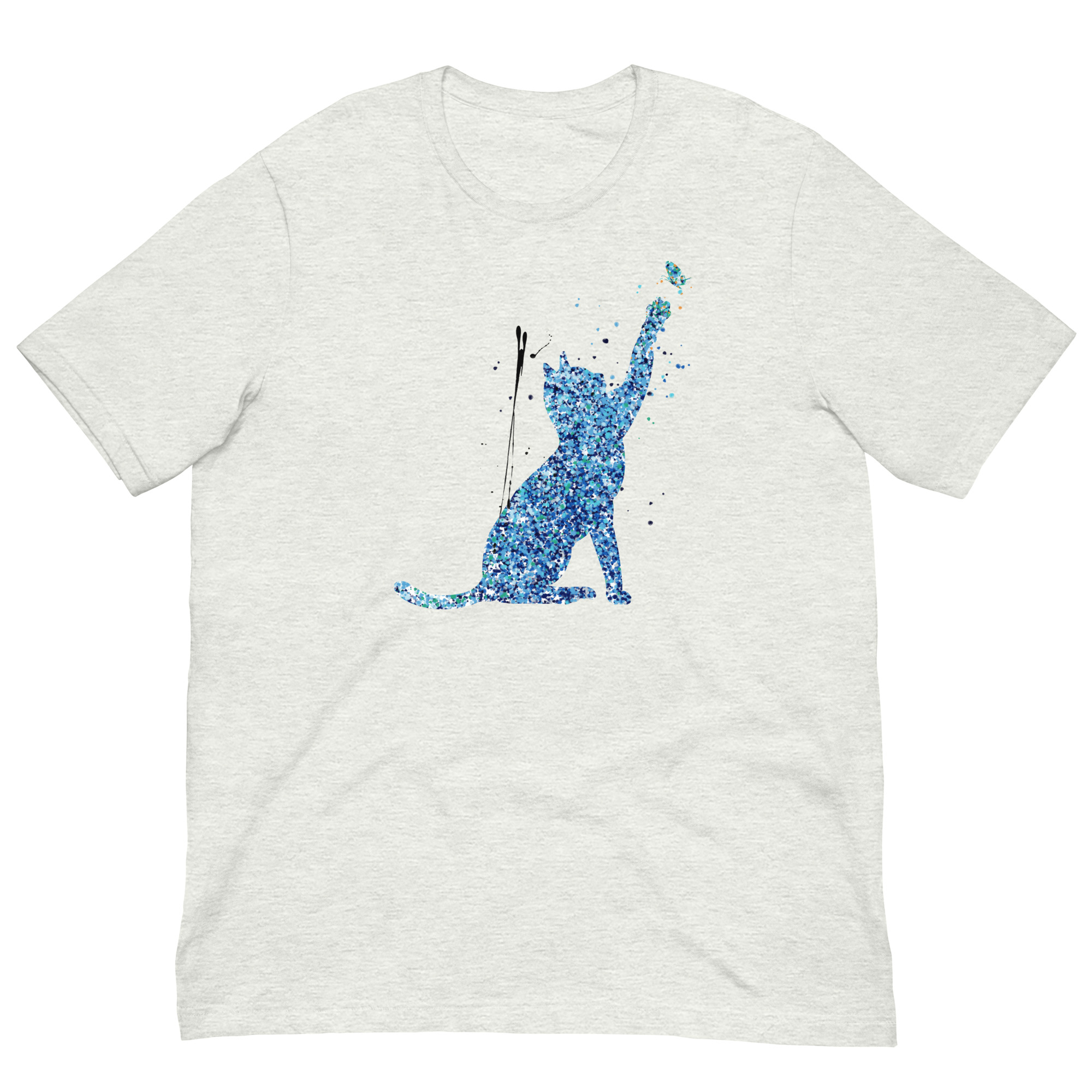art Tshirt with cat and butterfly