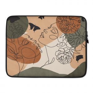 Modernist Laptop Sleeve with two girls and butterfly