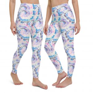 tie dye pink and blue Yoga Leggings