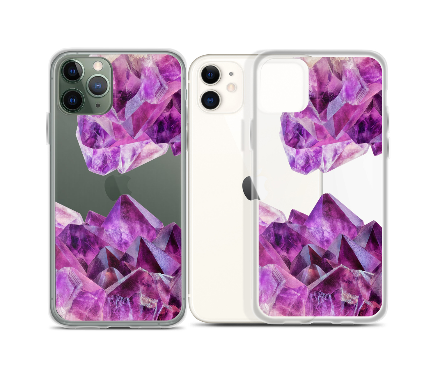 Purple Amethyst Stone Clear Case for iPhone