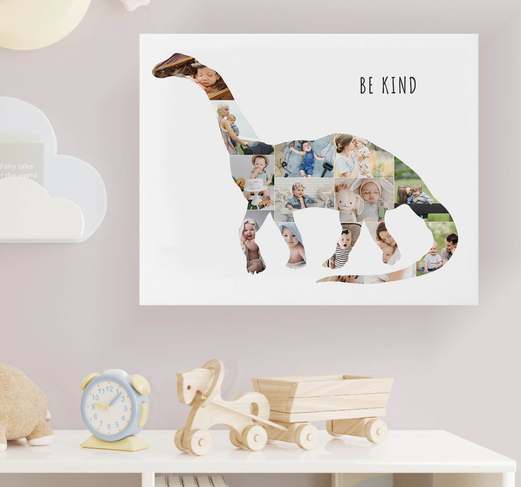 custom Dinosaur photo collage art print