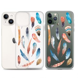 Cute watercolor feathers iPhone case