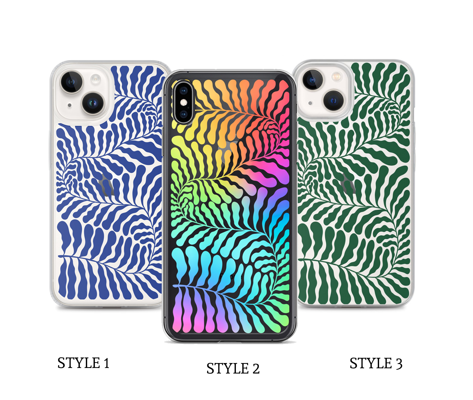 minimal leaf art phone case