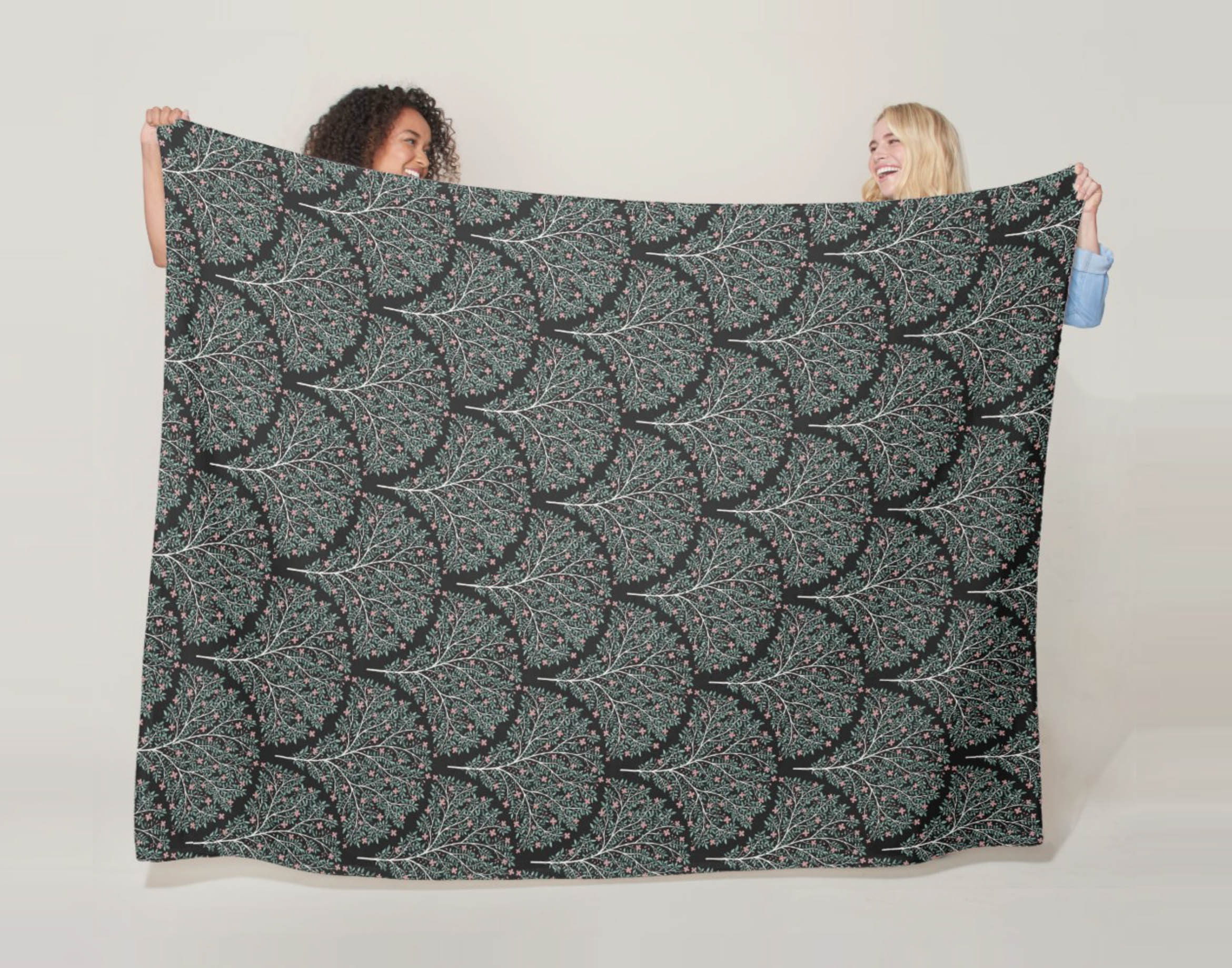 leaf and floral blanket