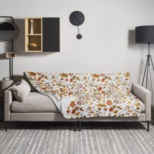 Autumn Mushroom Throw Blanket