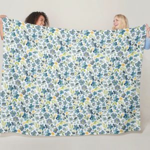 Blue watercolor floral Throw Blanket