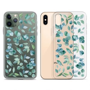 Green Eucalyptus Leaf Clear Case for iPhone